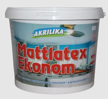 Фарба AKRILIKA Mattlatex, акрилова, водоемульсійна, мат білий, 14 кг